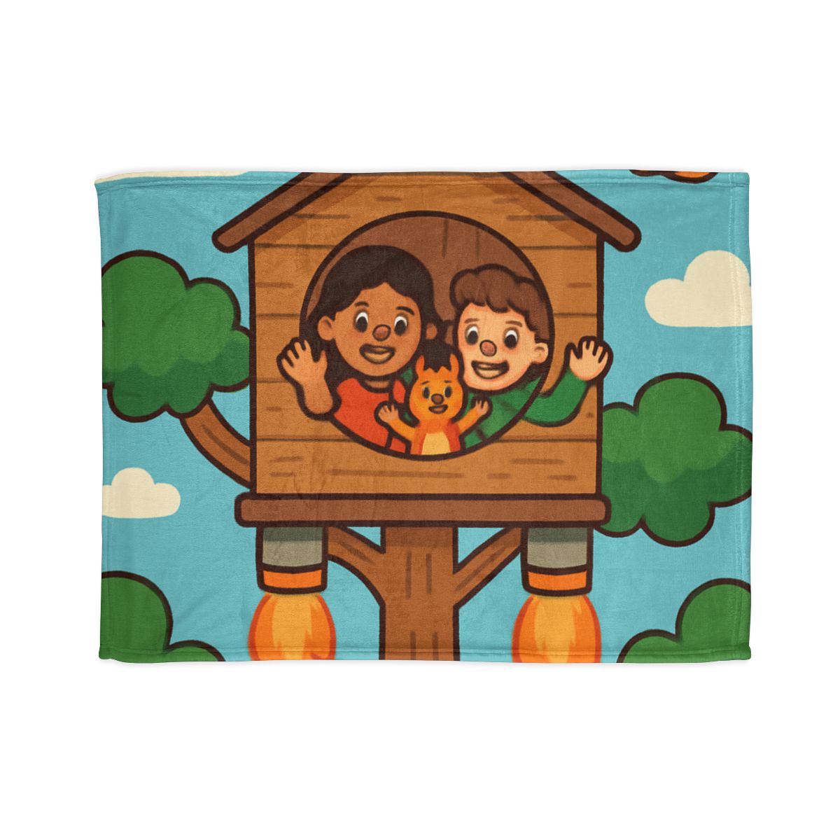 Rocket Powered Treehouse Forest unique gift blanketscustom blankets