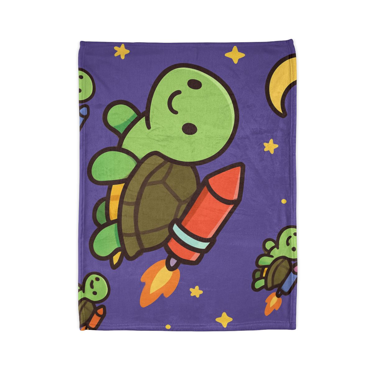 Rocket Powered Turtle Parade soft fleece blankets