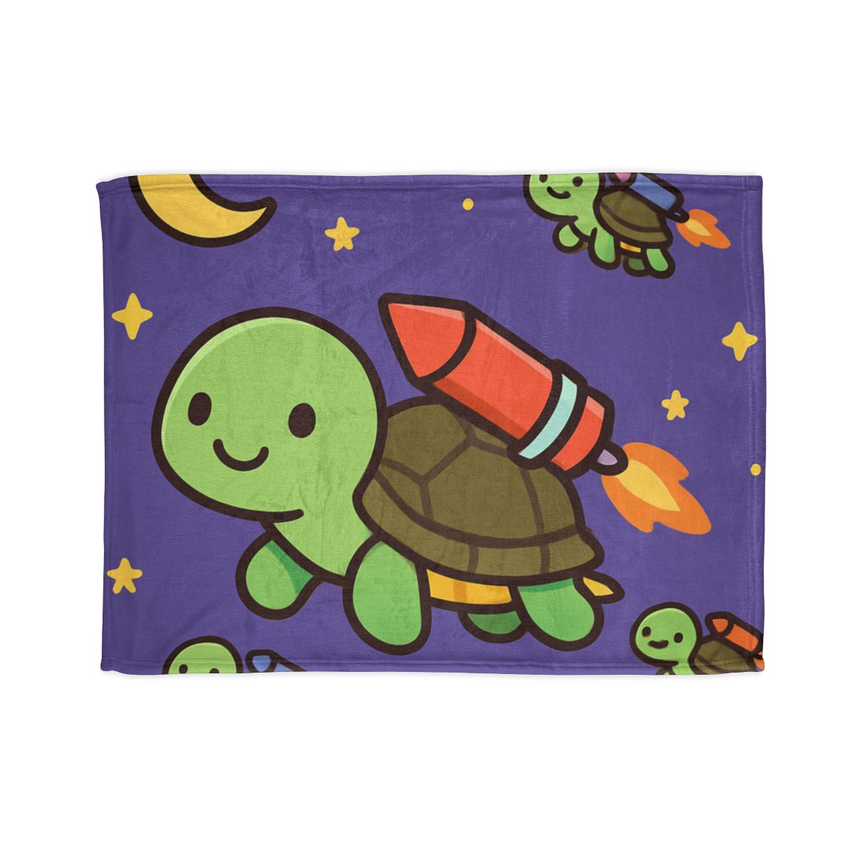 Rocket Powered Turtle Parade soft fleece blankets