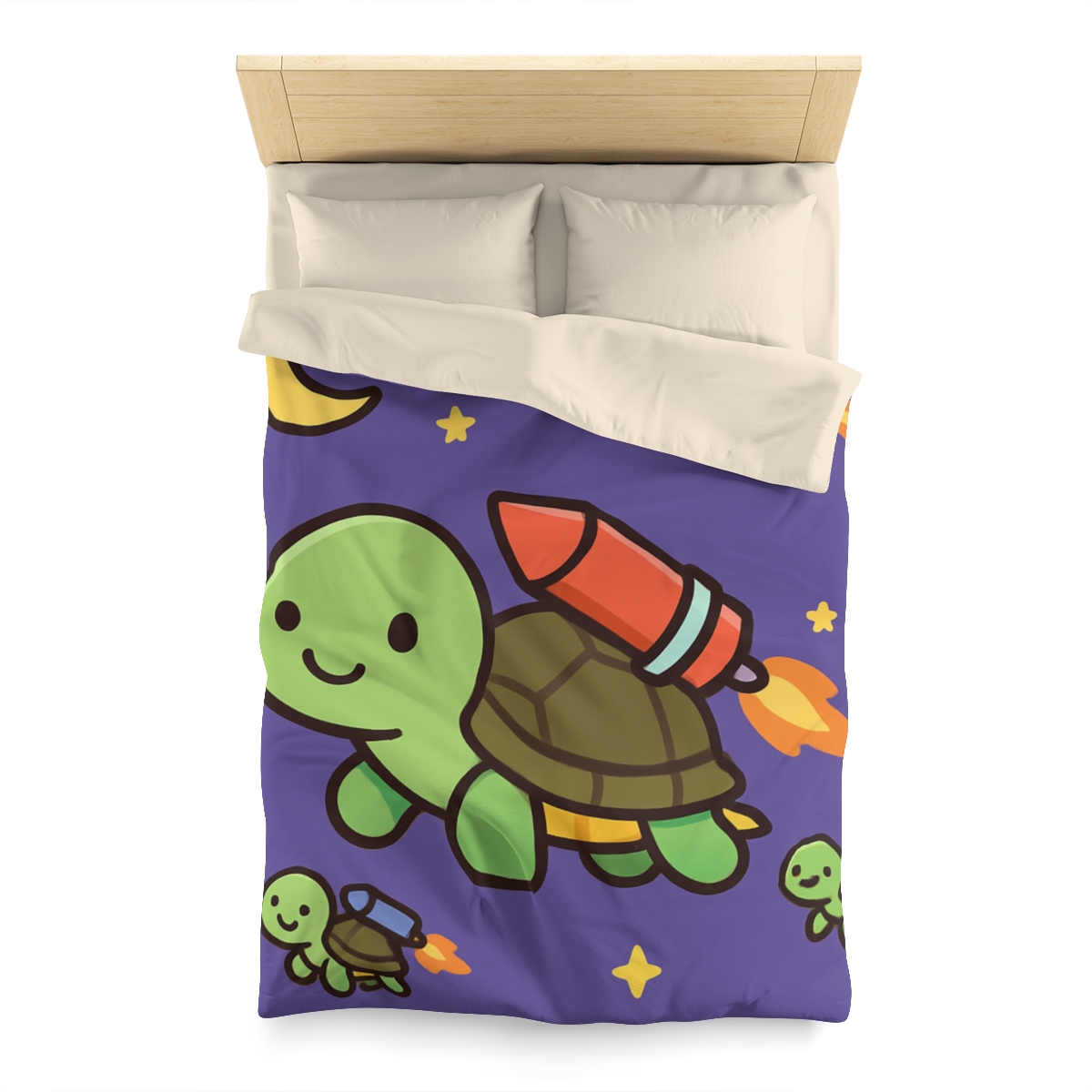Rocket Powered Turtle Parade designer printed duvets