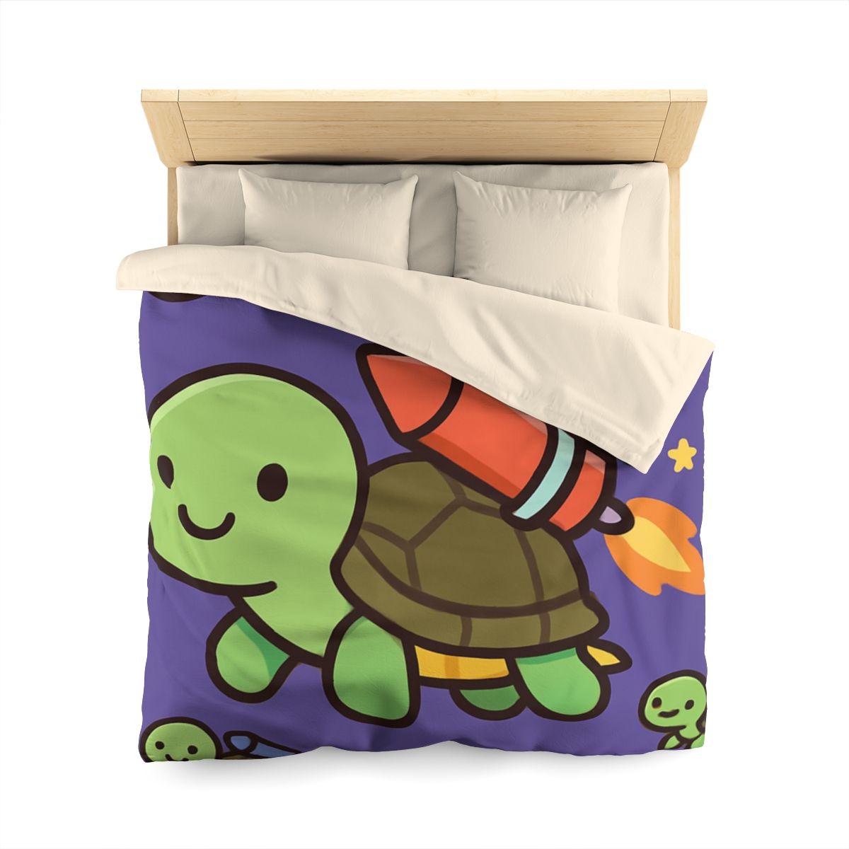 Rocket Powered Turtle Parade designer printed duvets