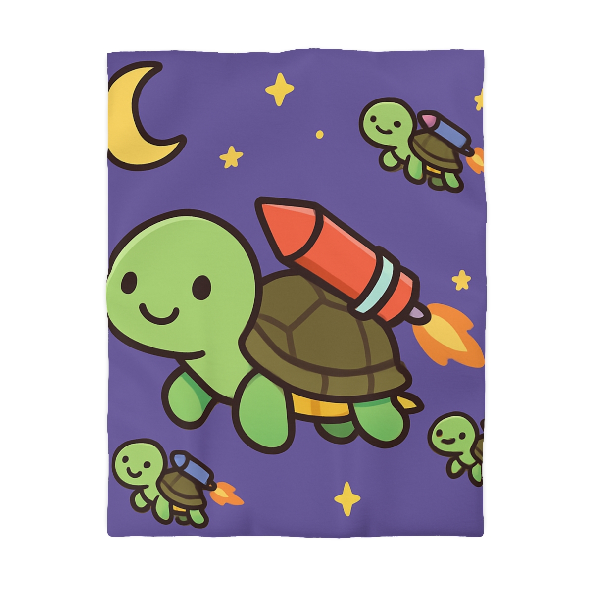 Rocket Powered Turtle Parade designer printed duvets