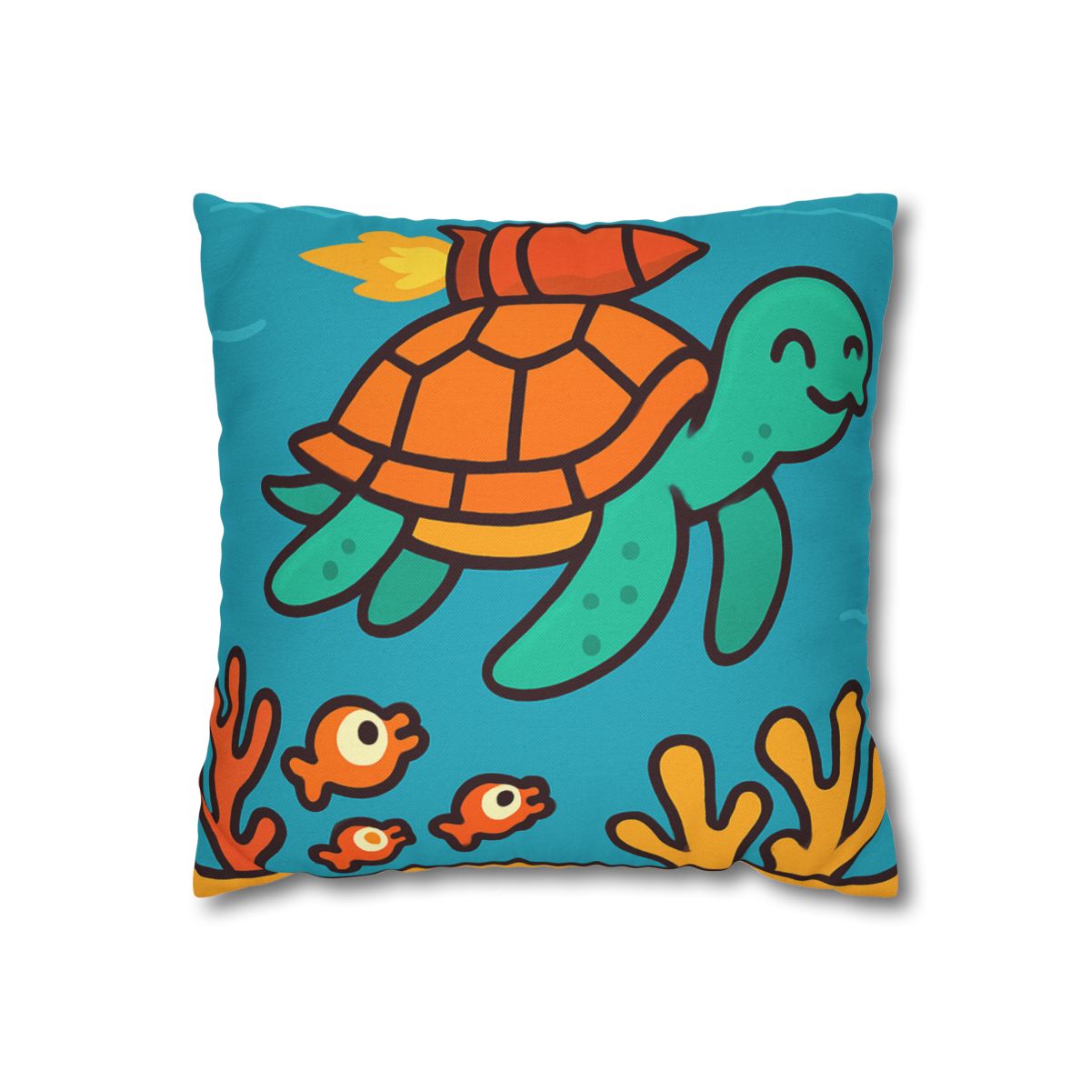 Rocket Powered Turtle Reef trendy patterned pillow cases