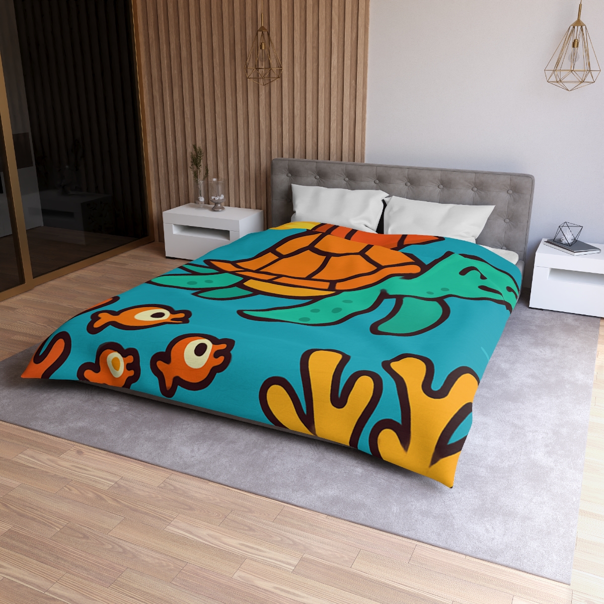 Rocket Powered Turtle Reef soft comforter duvets