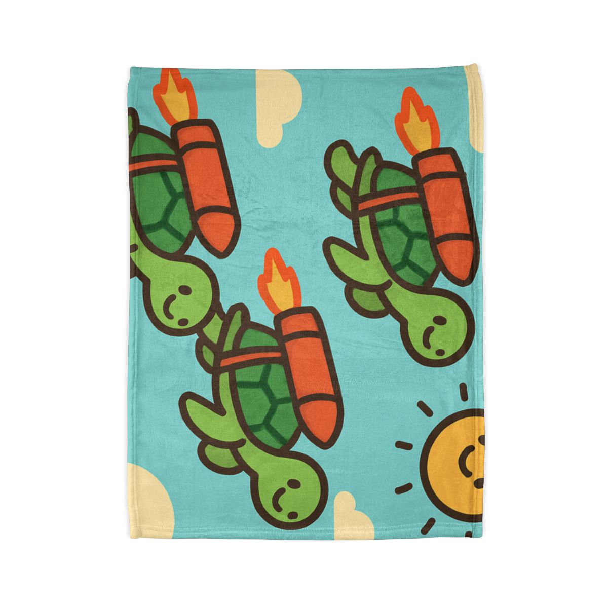 Rocket Powered Turtles personalized cozy blankets