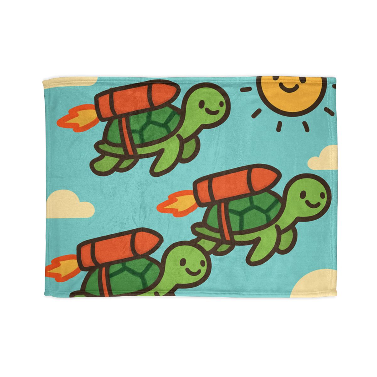 Rocket Powered Turtles personalized cozy blankets