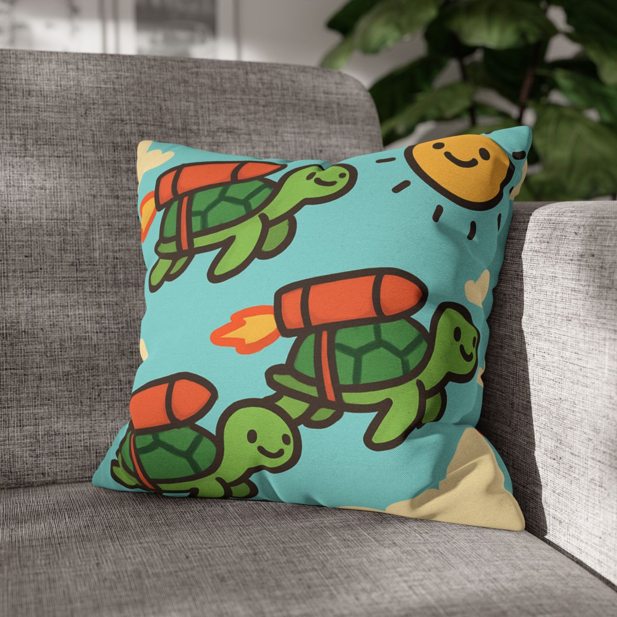 Rocket Powered Turtles comfortable bedding pillow covers