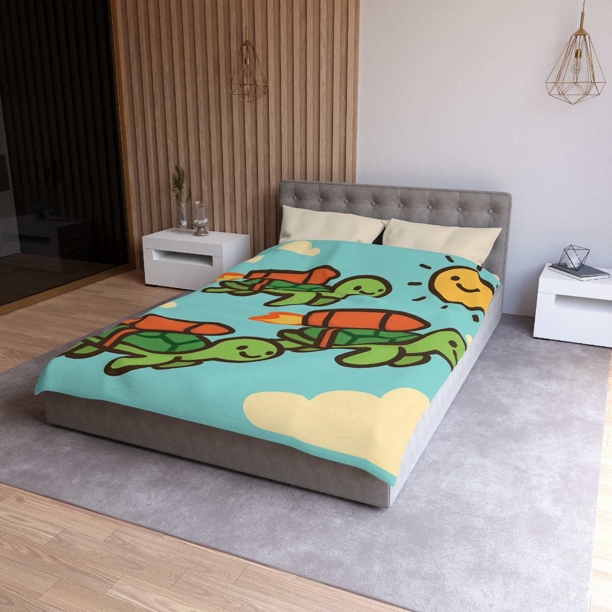Rocket Powered Turtles soft comforter duvets