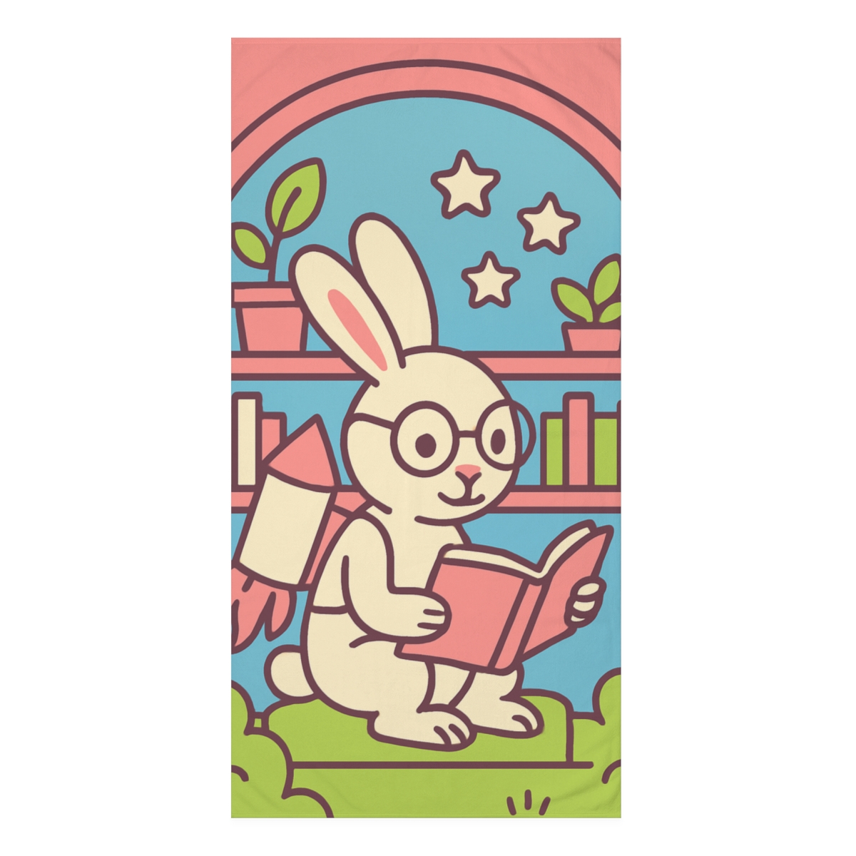 Rocket Rabbit Library decorative home towelscustom towels