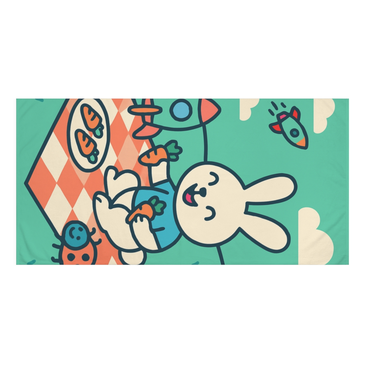 Rocket Rabbit Picnic unique gift towels