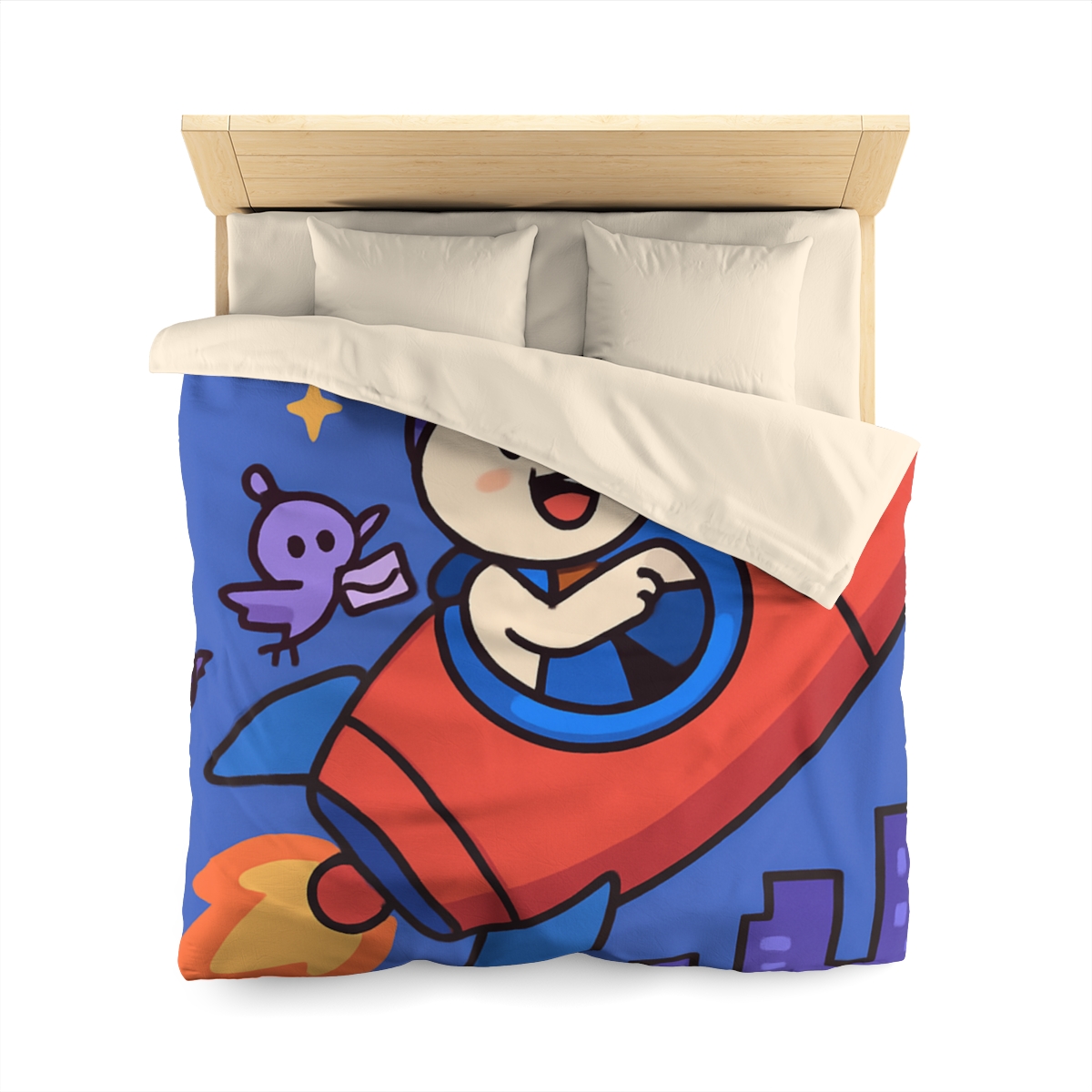 Rocket Rabbit Space Delivery custom duvets