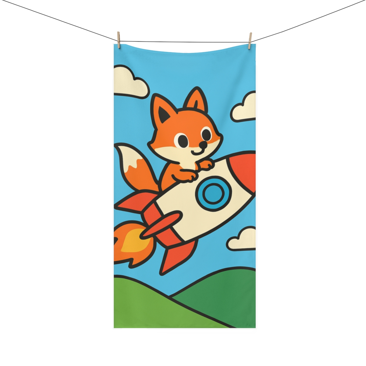 Rocket Riding Fox comfortable face towels