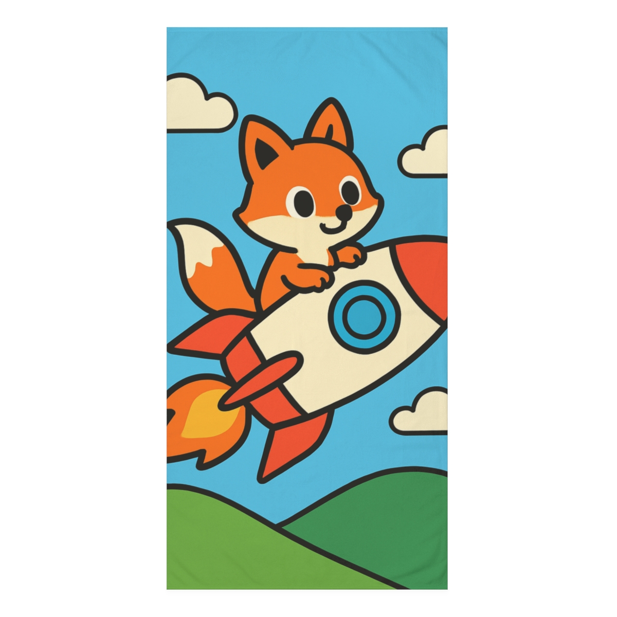 Rocket Riding Fox comfortable face towels