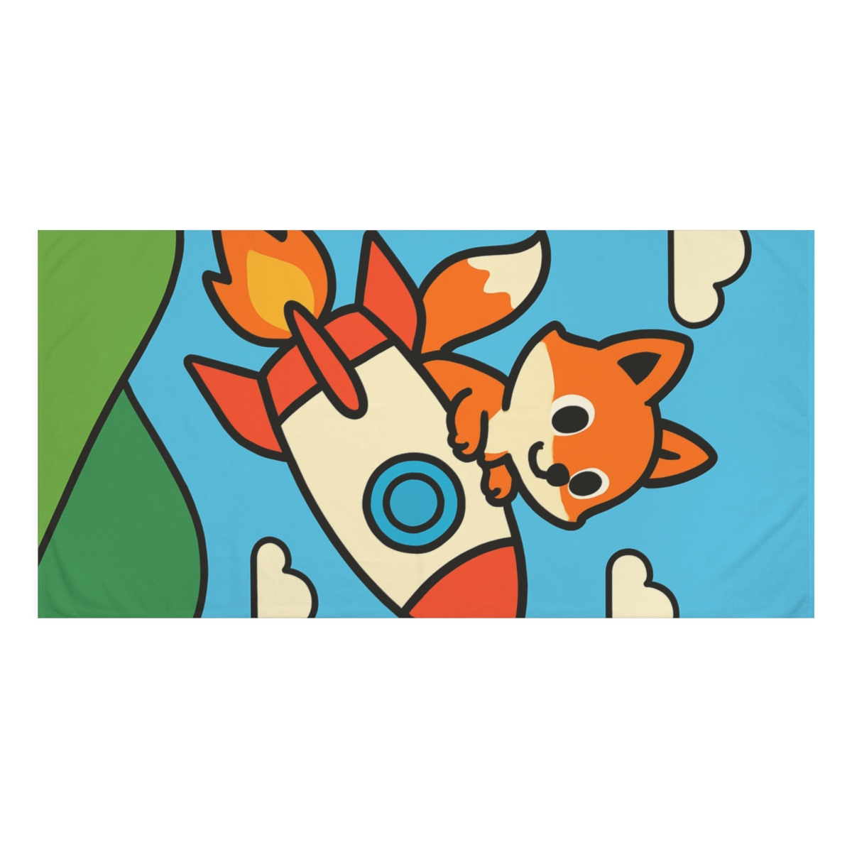 Rocket Riding Fox comfortable face towels