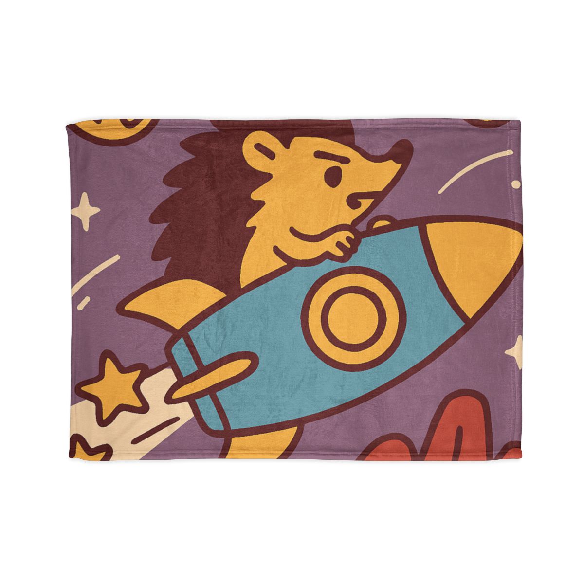 Rocket-Riding Hedgehog personalized cozy blankets