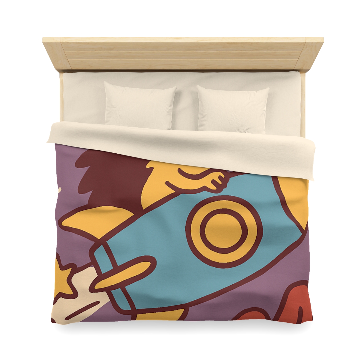 Rocket-Riding Hedgehog personalized bedding duvets