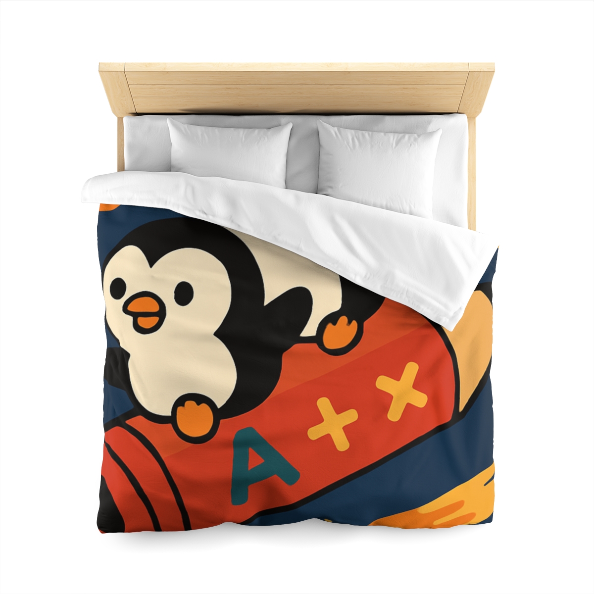 Rocket Riding Penguin Explorers trendy bedroom duvets