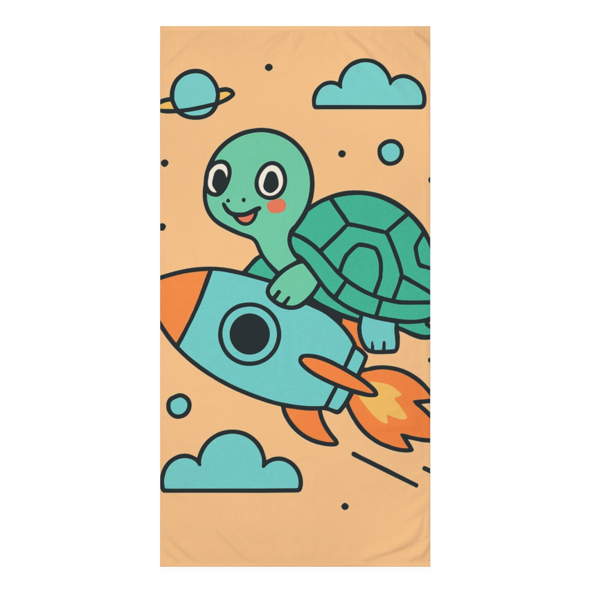 Rocket Riding Turtle trendy hand towels