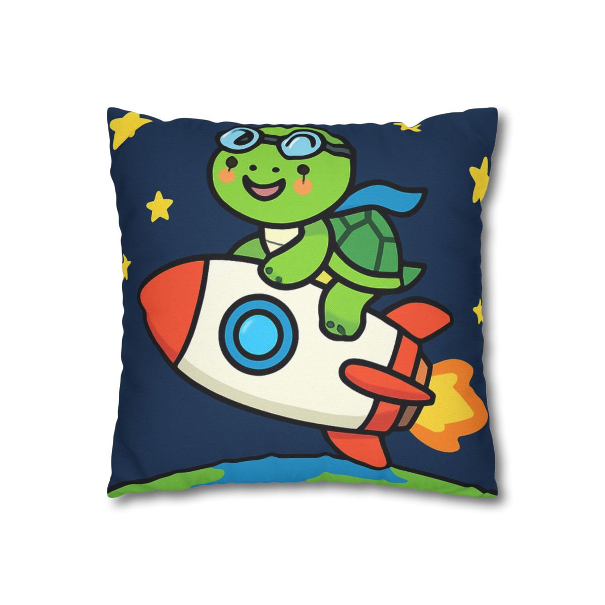 Rocket Riding Turtle To The Moon custom pillow cases