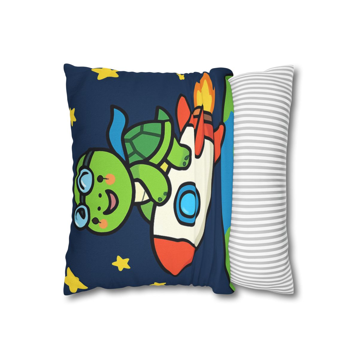 Rocket Riding Turtle To The Moon custom pillow cases