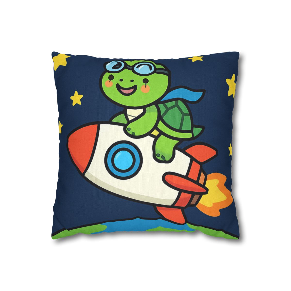Rocket Riding Turtle To The Moon custom pillow cases