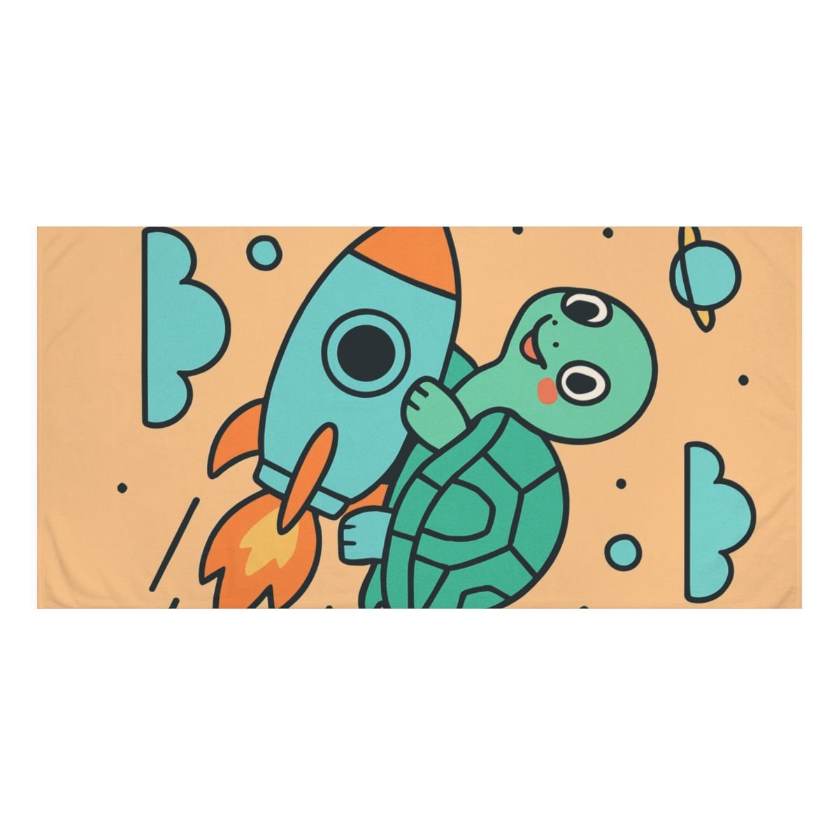 Rocket Riding Turtle trendy hand towels