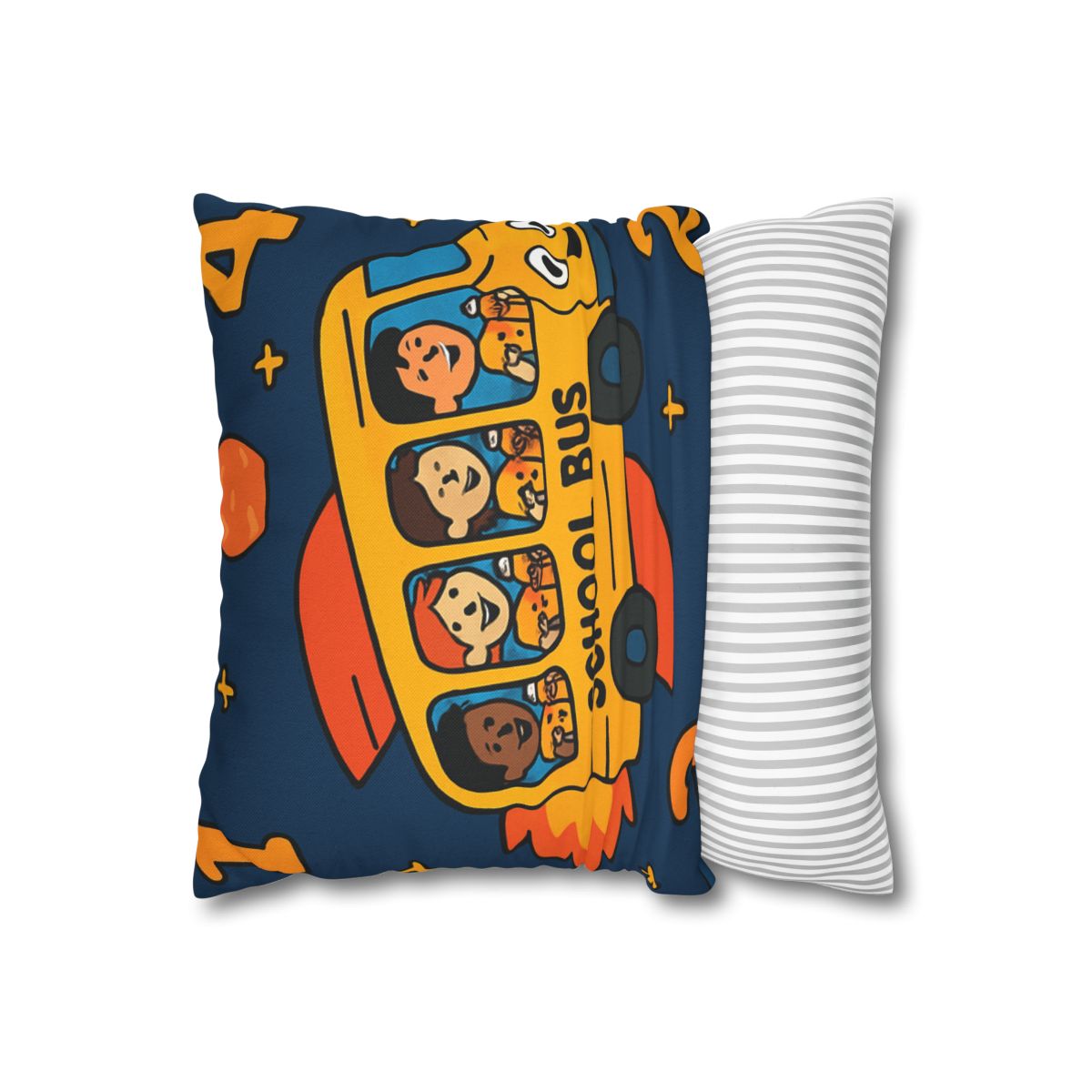 Rocket School Bus To Planet Math stylish decorative pillowcases