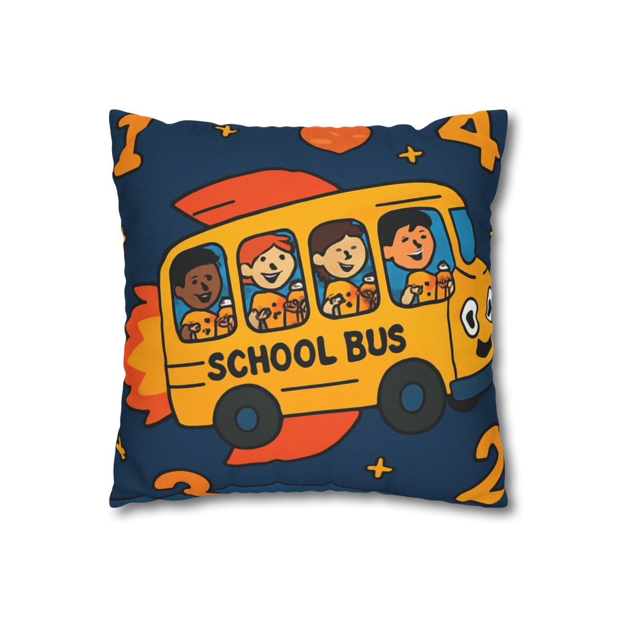 Rocket School Bus To Planet Math stylish decorative pillowcases