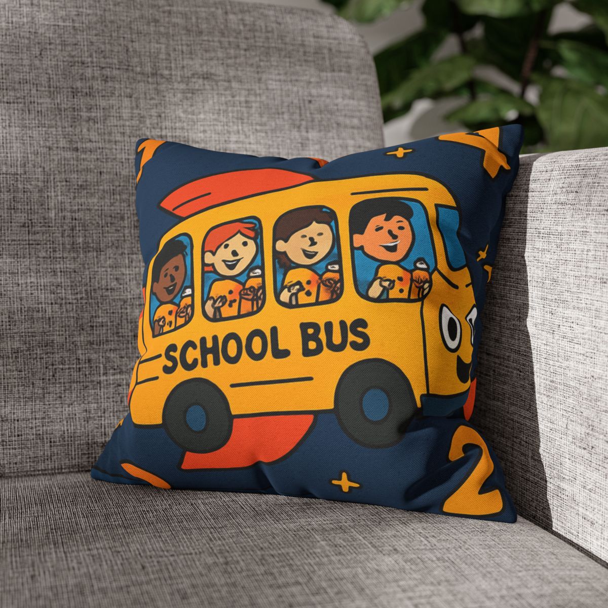 Rocket School Bus To Planet Math stylish decorative pillowcases