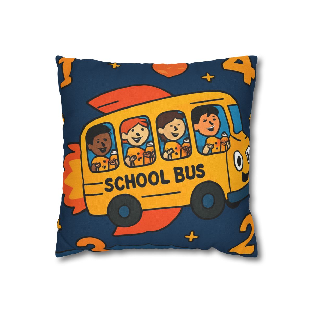 Rocket School Bus To Planet Math stylish decorative pillowcases