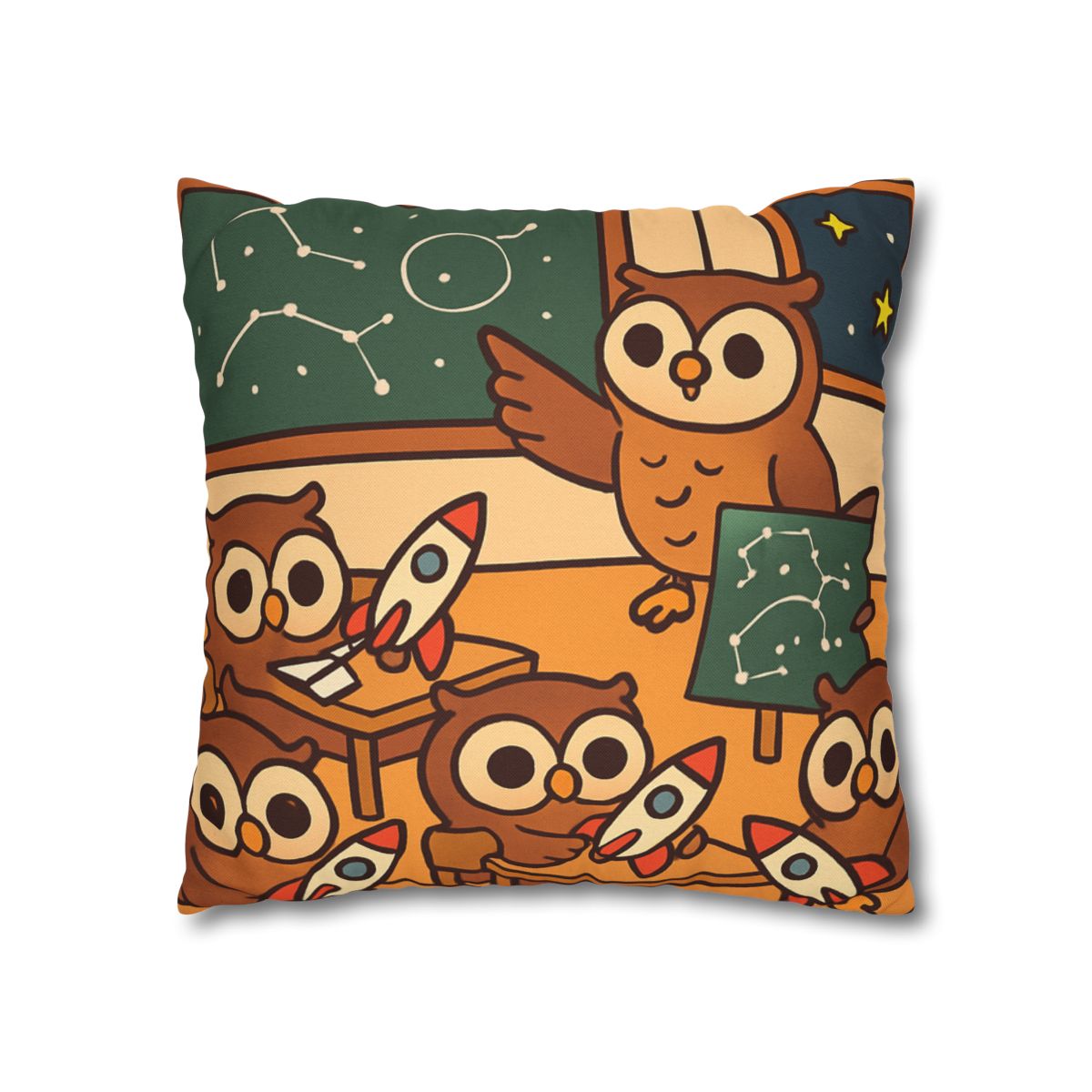Rocket School Of Owls designer print pillow cases