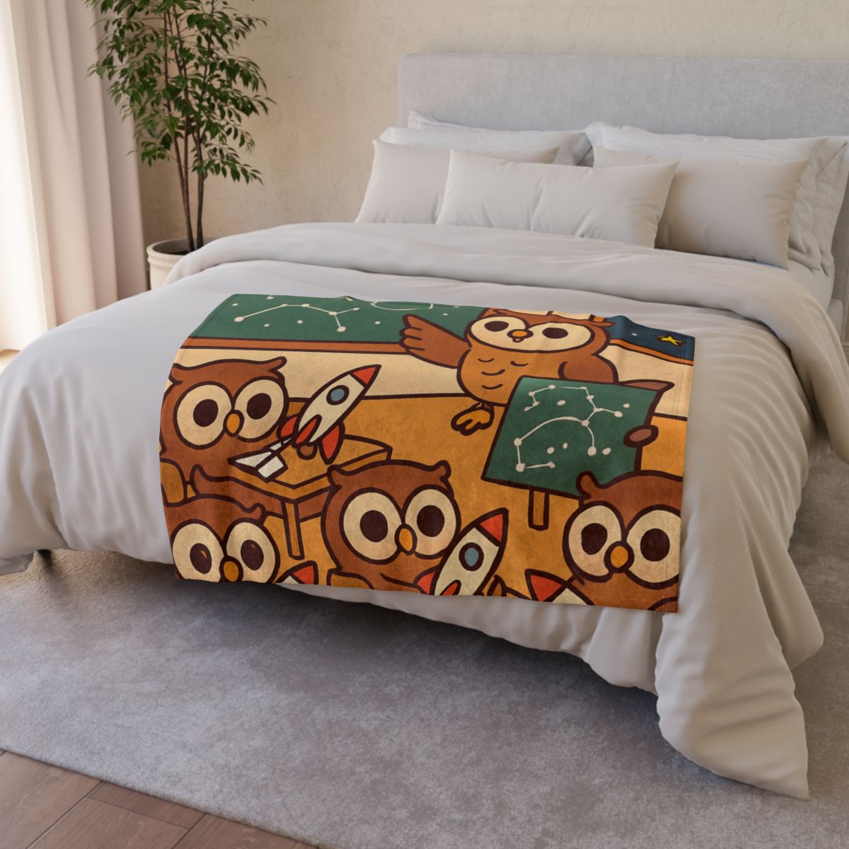 Rocket School Of Owls warm winter blankets