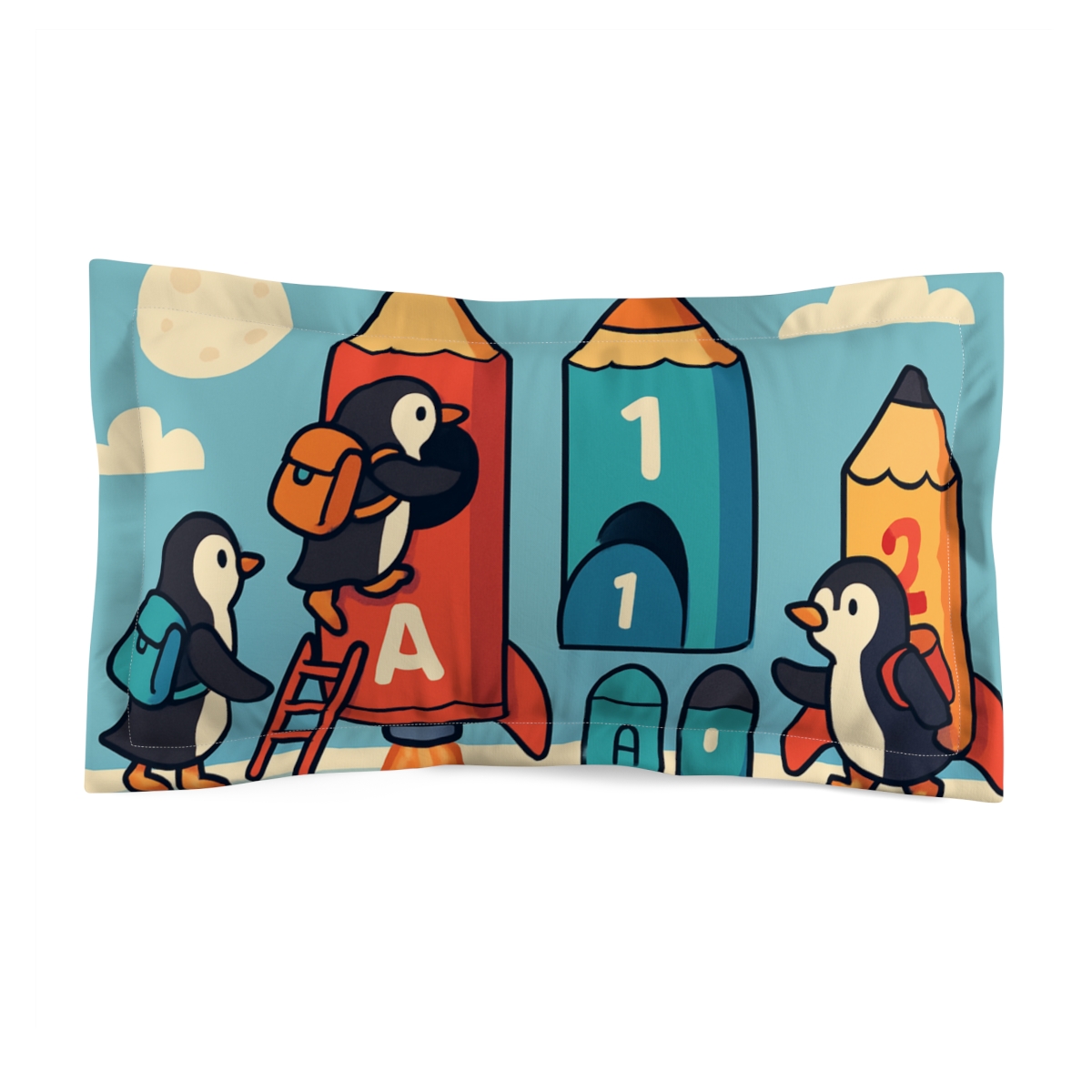 Rocket School Of The Sky Penguins unique shape pillows