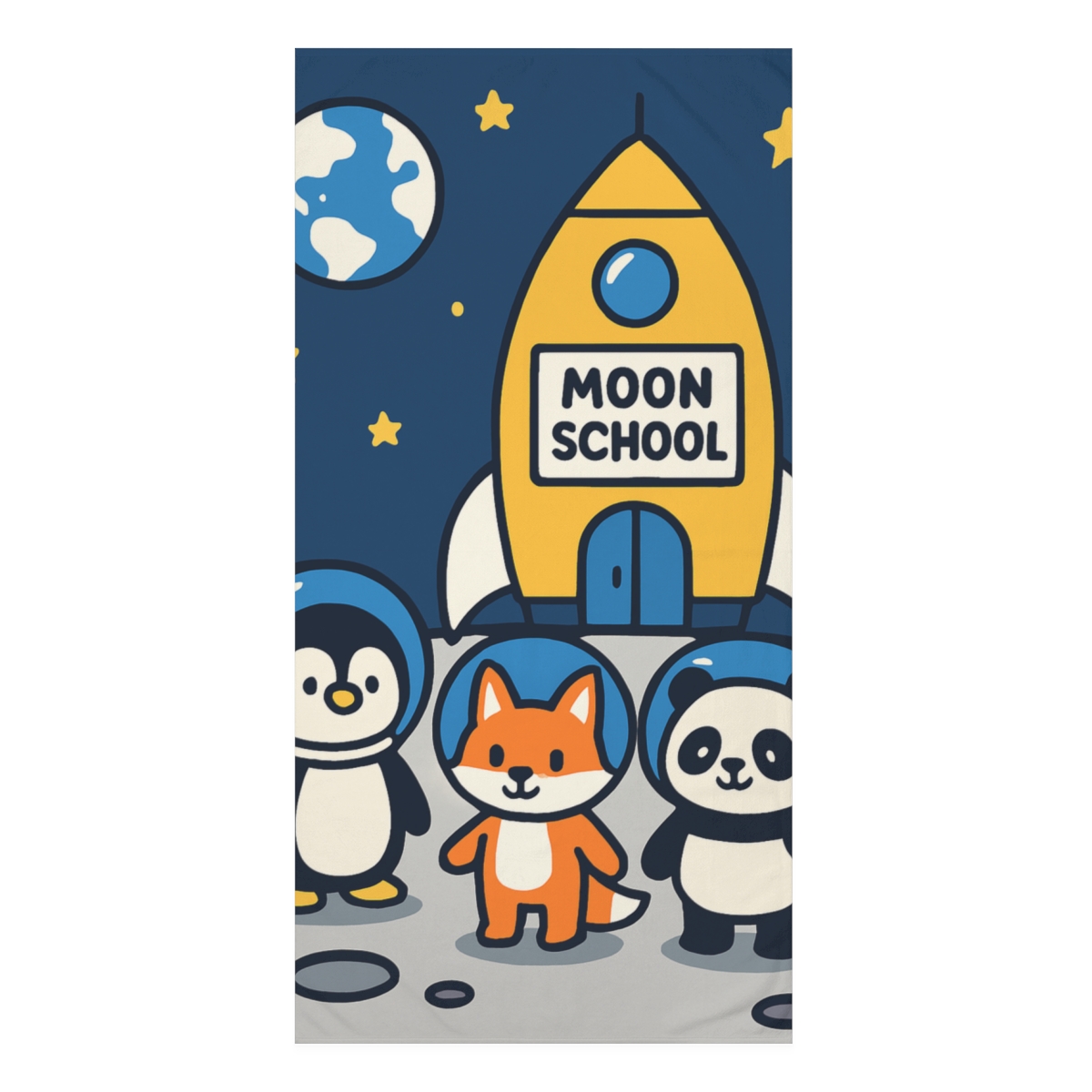 Rocket School On The Moon decorative home towels