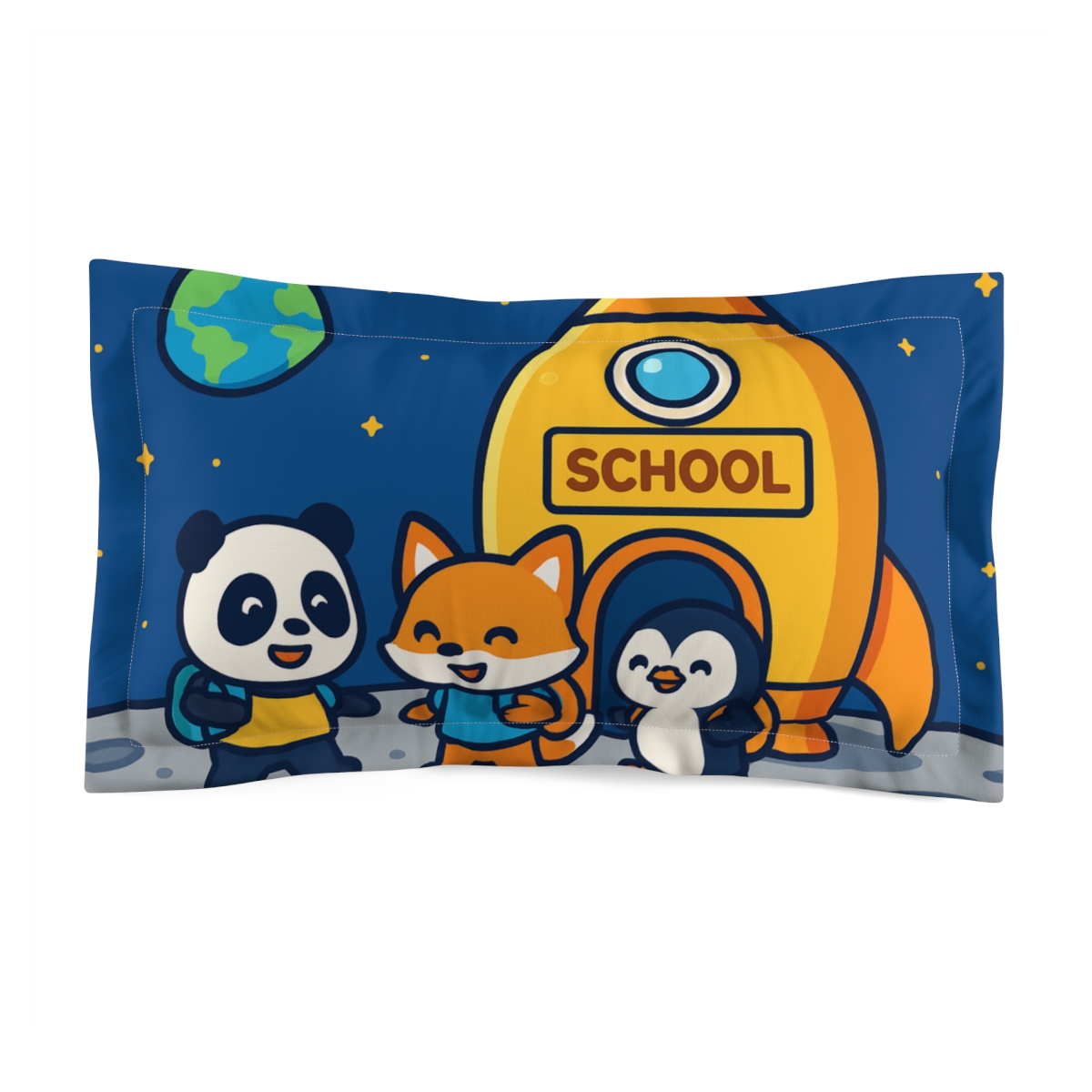 Rocket School On The Moon personalized decorative pillows