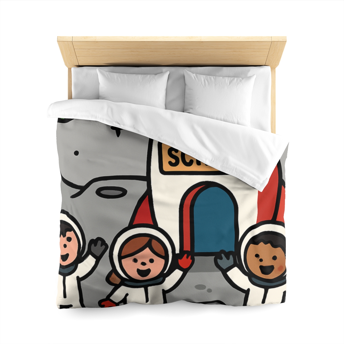 Rocket School On The Moon stylish duvet covers
