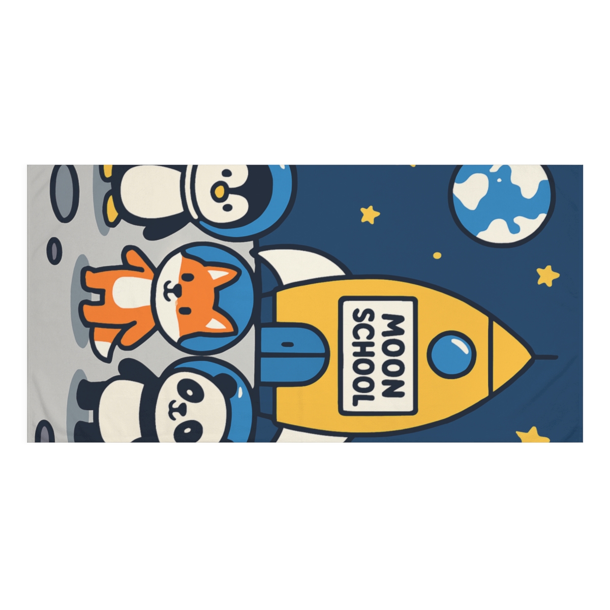 Rocket School On The Moon decorative home towels