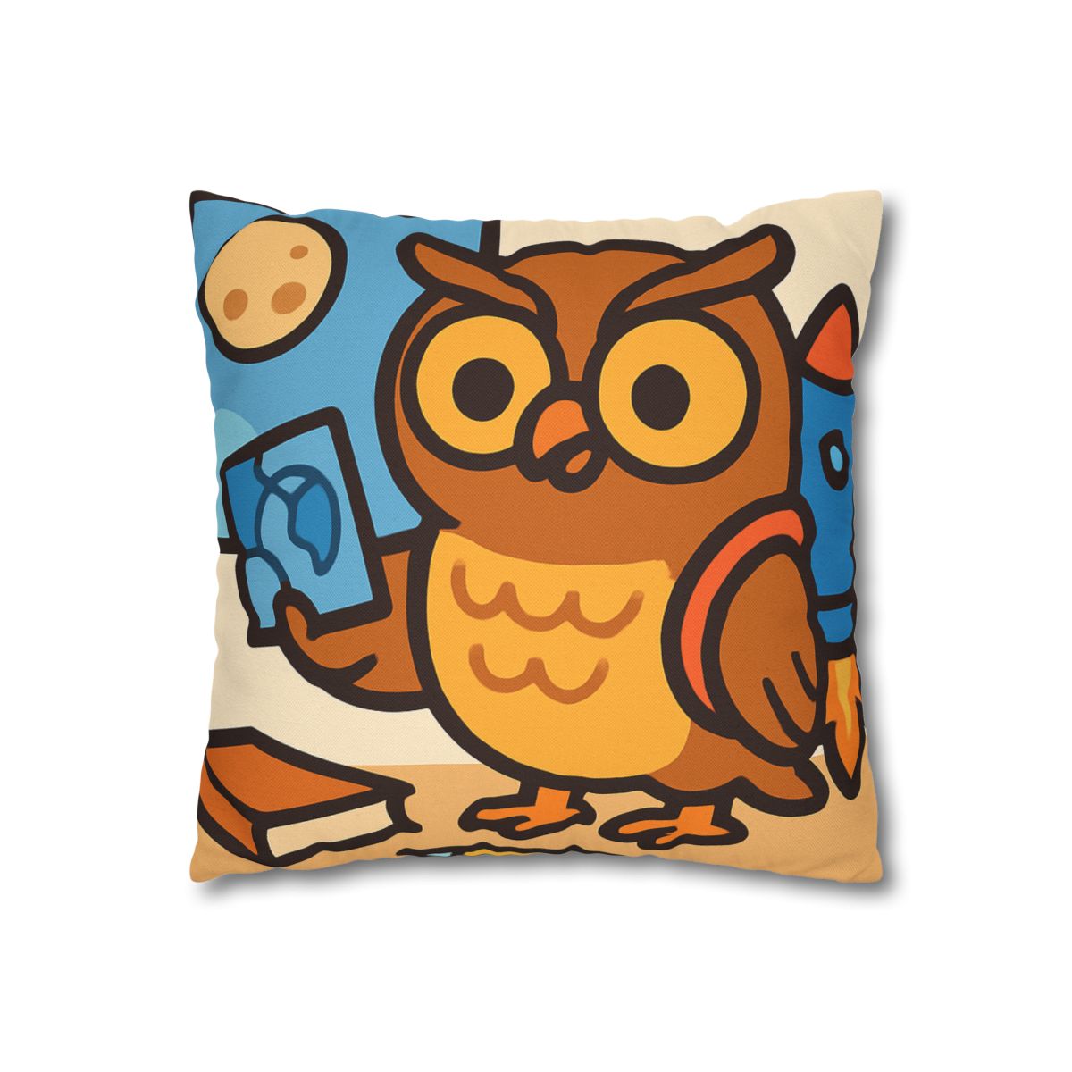 Rocket School Owl personalized pillow covers