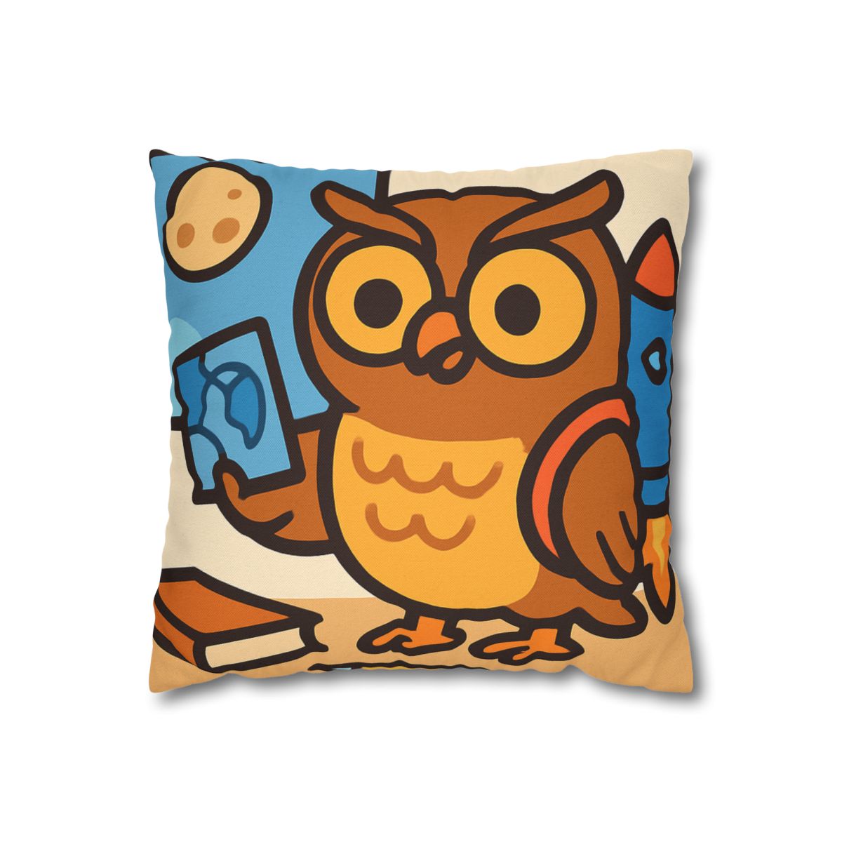 Rocket School Owl personalized pillow covers