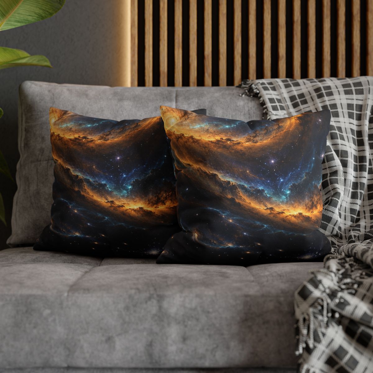 Saffron Voidwave Canopy soft cotton pillow cases [AI-898c4bb3-587b1a3fedca]