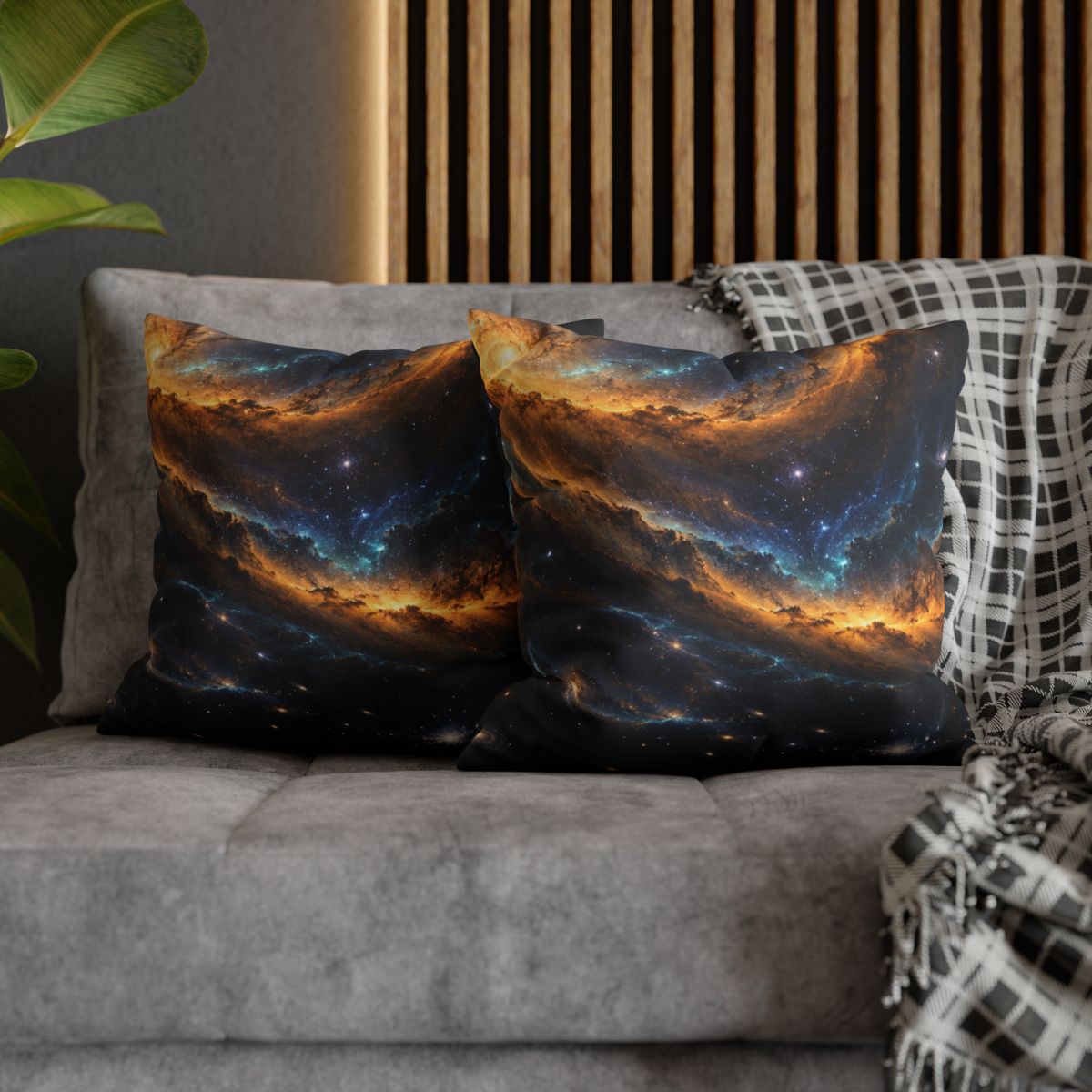Saffron Voidwave Canopy soft cotton pillow cases [AI-898c4bb3-aad14b88f9f7]
