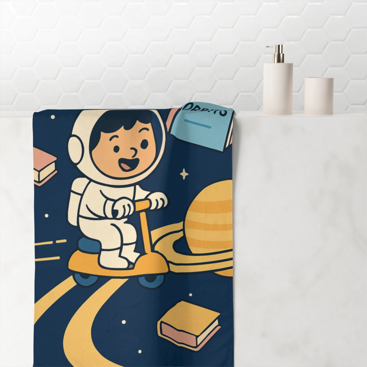 Saturn Ring Library Adventure decorative home towelscustom towels