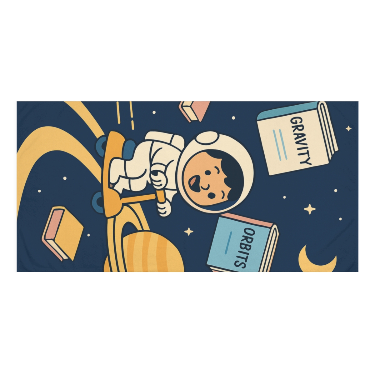 Saturn Ring Library Adventure decorative home towelscustom towels