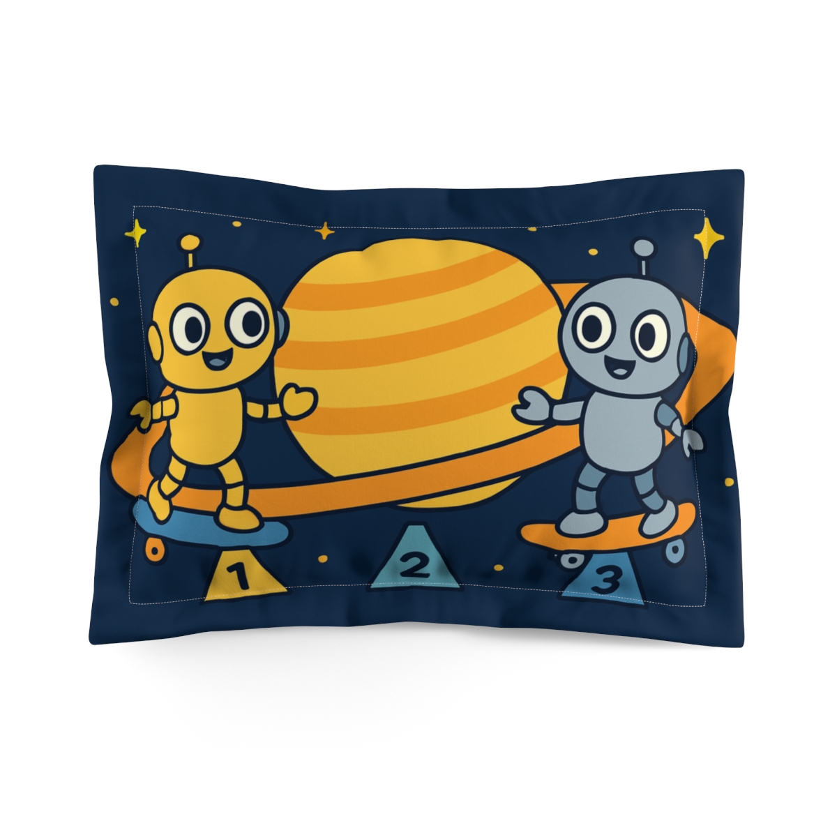 Saturn Ring Skate Park Robots personalized decorative pillows