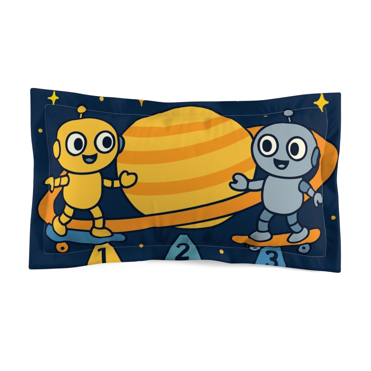 Saturn Ring Skate Park Robots personalized decorative pillows