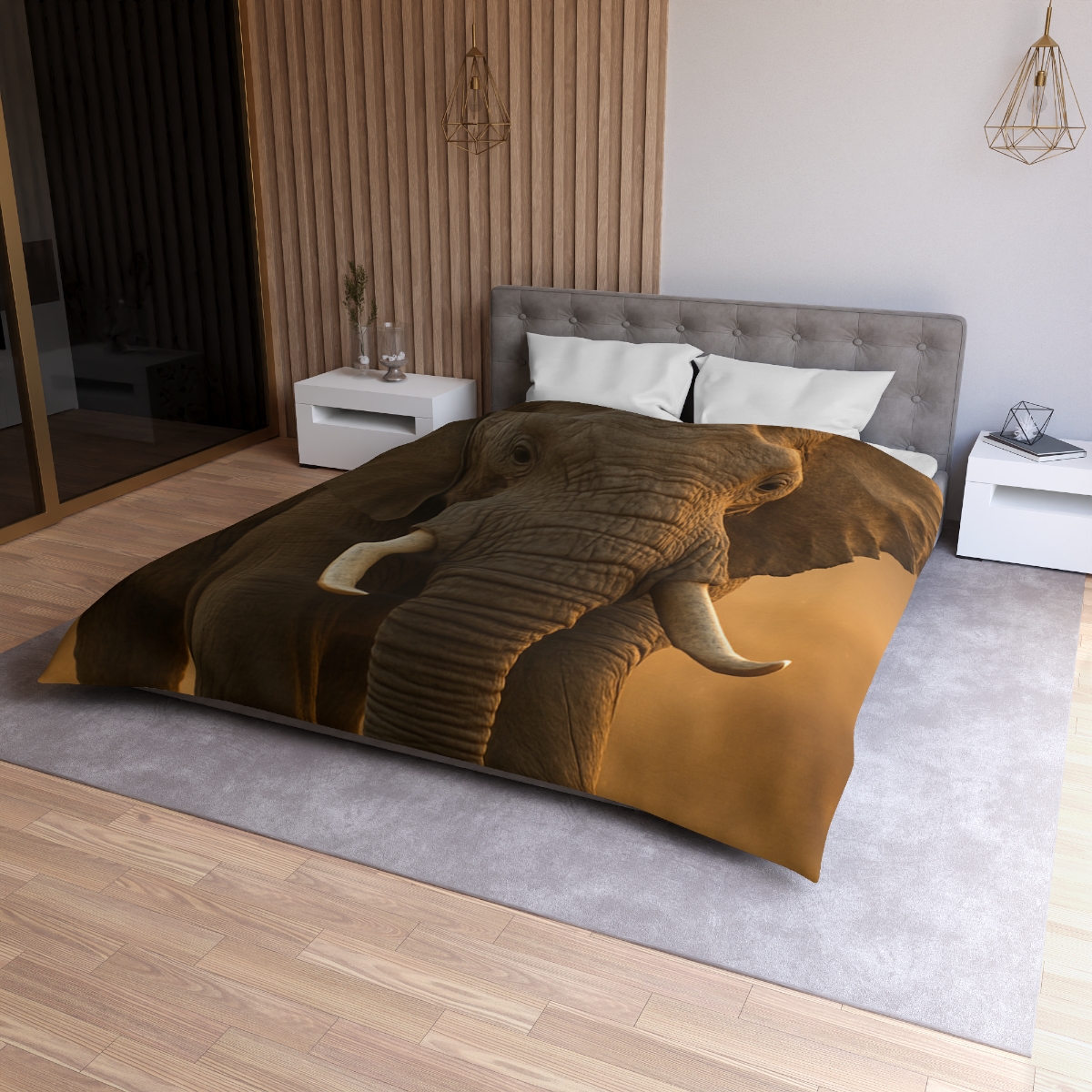 Savannah Sentinel Elephant designer printed duvets