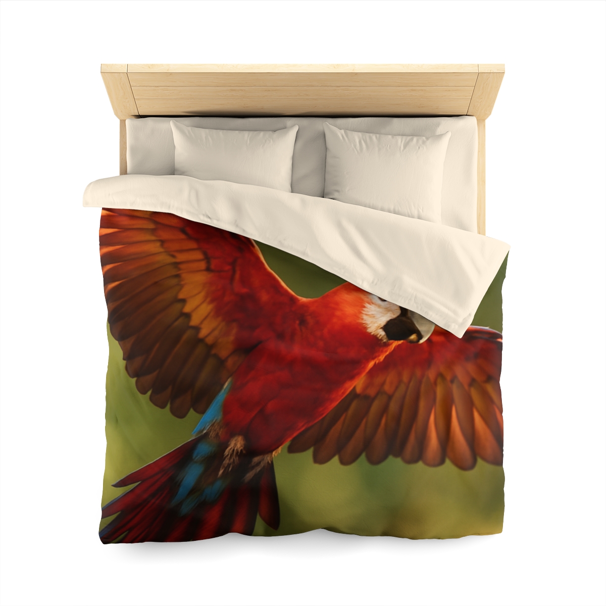 Scarlet Arc Macaw In Flight personalized bedding duvets