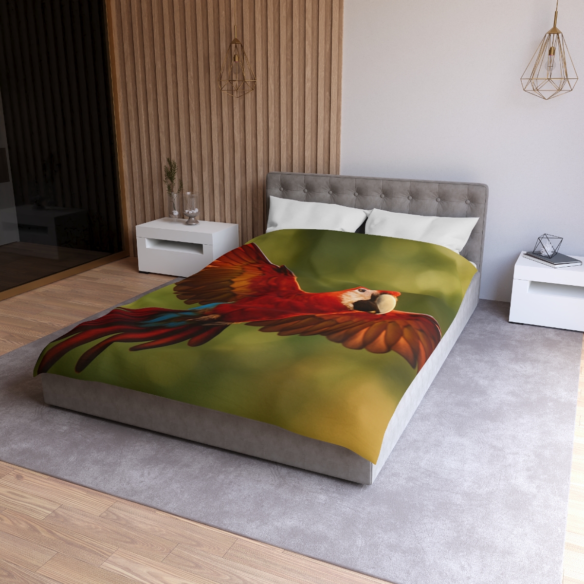 Scarlet Arc Macaw In Flight personalized bedding duvets