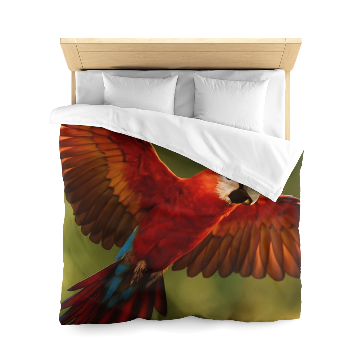 Scarlet Arc Macaw In Flight personalized bedding duvets