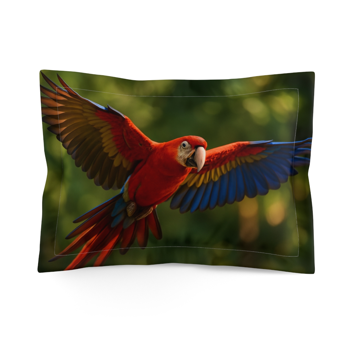 Scarlet Macaw Prism Flight stylish throw pillows